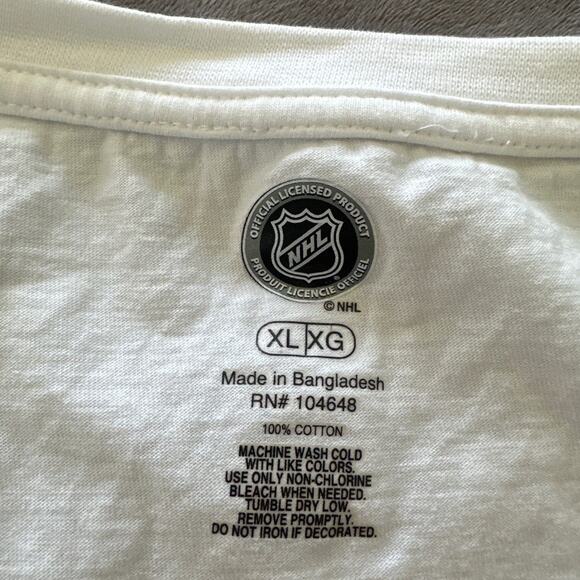 PITTSBURGH PENGUINS Womens Top White Retro Distressed Graphic NHL Hockey XL - Picture 6 of 8